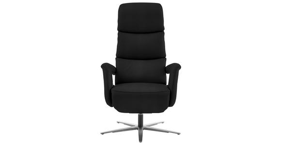 RELAXSESSEL in Leder Schwarz  - Edelstahlfarben/Schwarz, Design, Leder/Metall (76/119/86cm) - Dieter Knoll