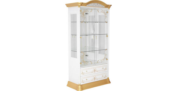 VITRINE in Beige - Beige/Goldfarben, LIFESTYLE, Glas/Holzwerkstoff (76/209/53cm) - Cantus