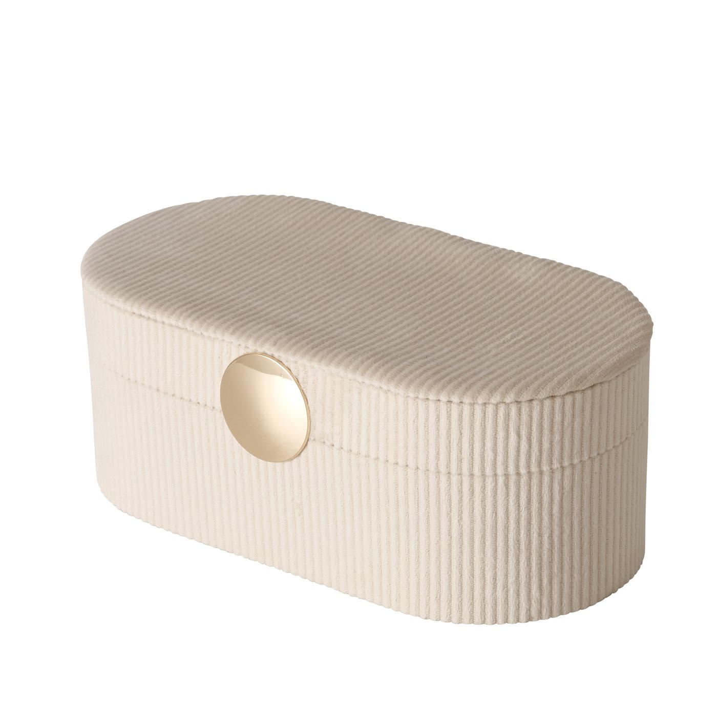 ŠPERKOVNICE - béžová, Basics, kov/textil (25,6/13/10cm)