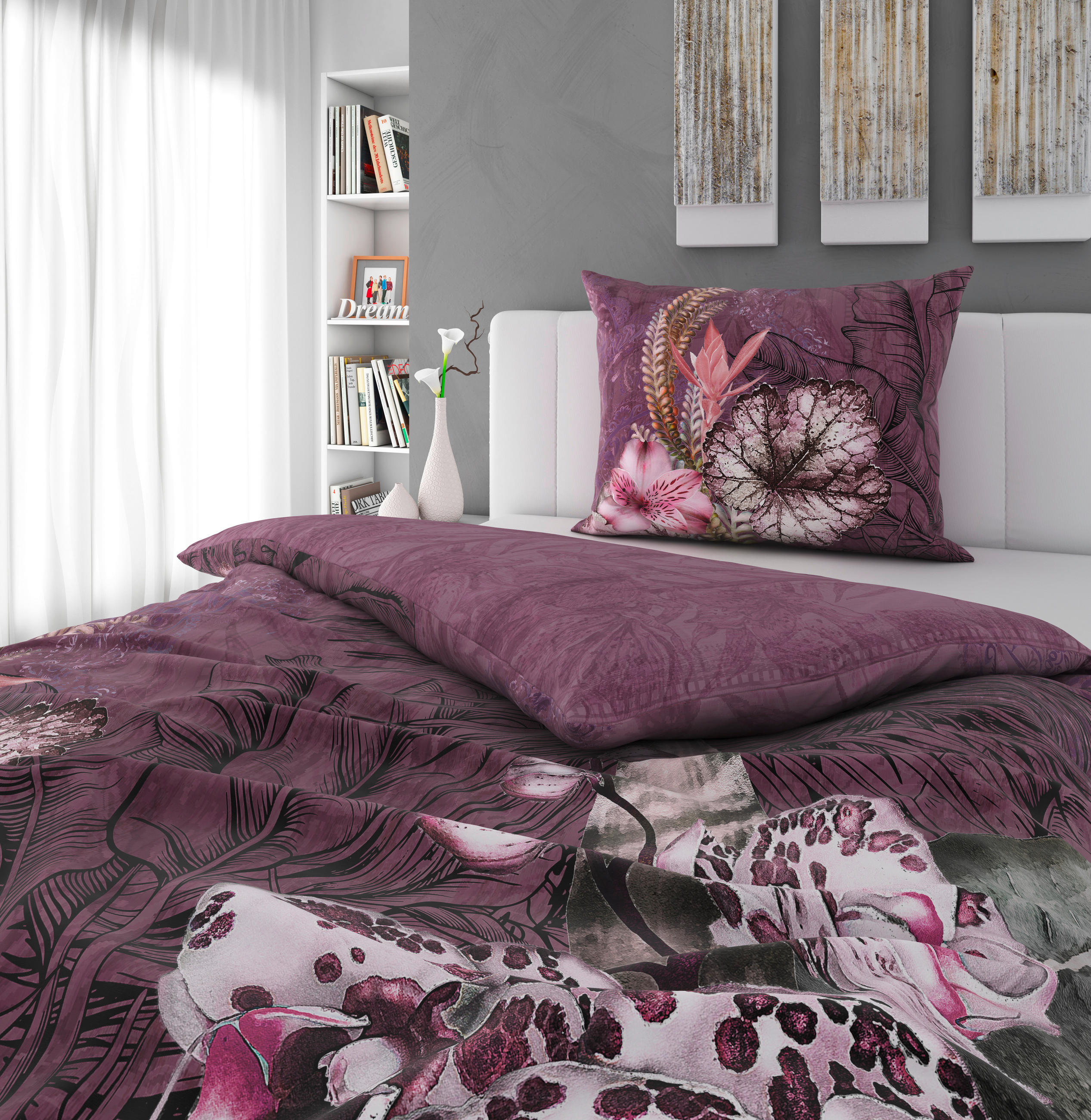 WENDEBETTWÄSCHE Renforcé 140/200 cm  - Mauve, Textil (140/200cm) - Esposa
