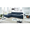 ECKSOFA in Webstoff Dunkelblau  - Silberfarben/Dunkelblau, Konventionell, Textil/Metall (260/82/182cm) - Trendmanufaktur