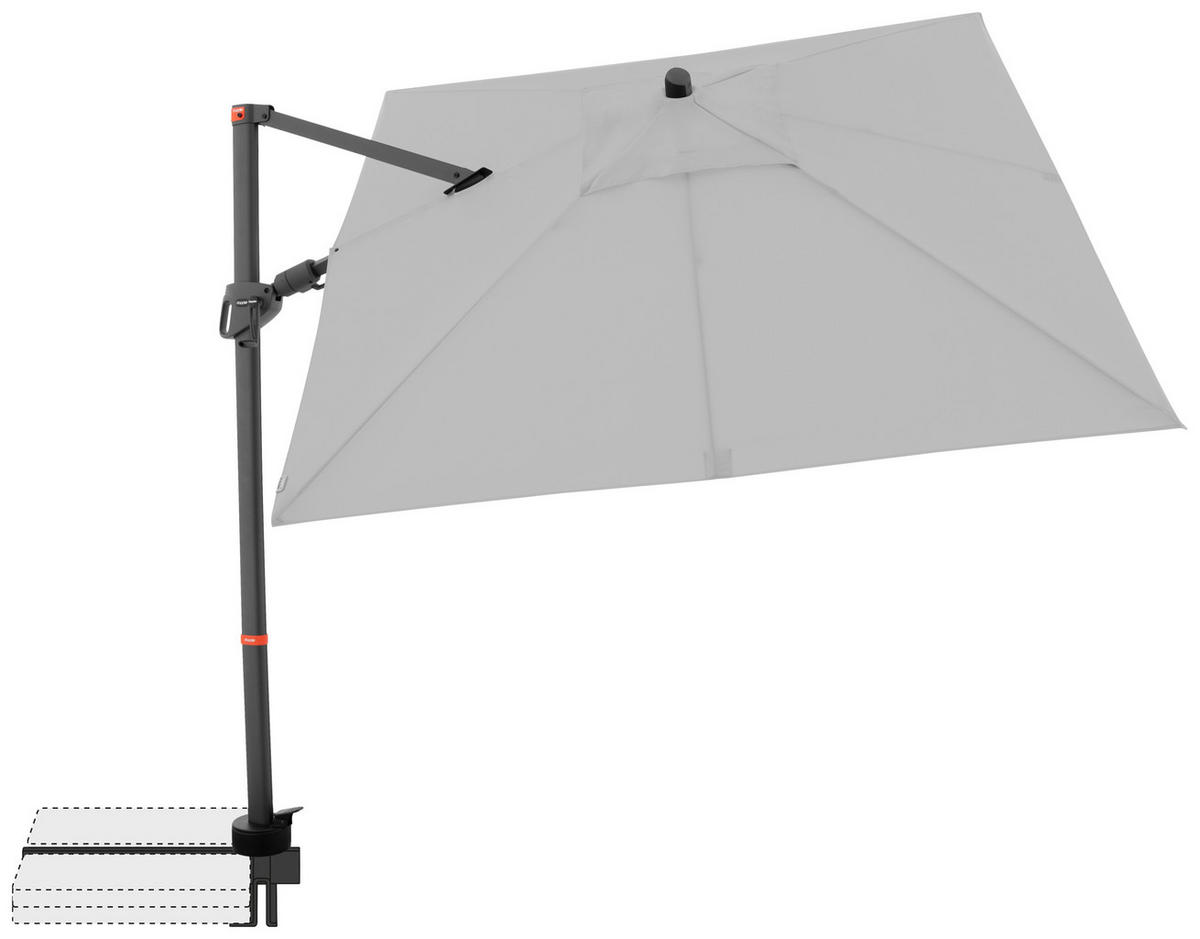 AMPELSCHIRM 210x210 cm  - Anthrazit/Hellgrau, Basics, Textil/Metall (210/210cm) - Doppler