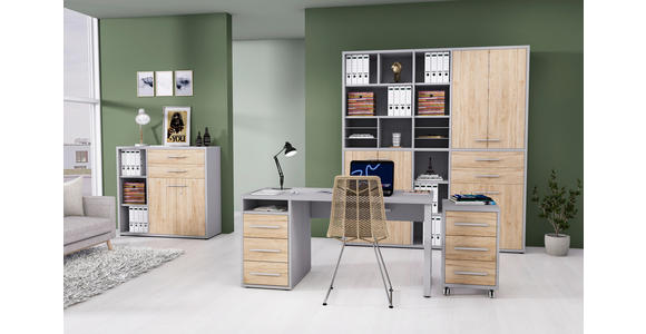 KOMMODE Texas  in 116,5/110/40 cm  - Hellgrau/Alufarben, MODERN, Holzwerkstoff/Kunststoff (116,5/110/40cm) - Novel