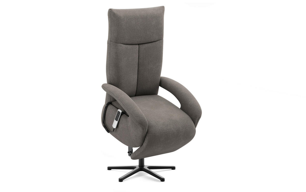 RELAXSESSEL in Textil Graphitfarben  - Schwarz/Graphitfarben, Modern, Textil/Metall (74/112/82cm) - Sit & More