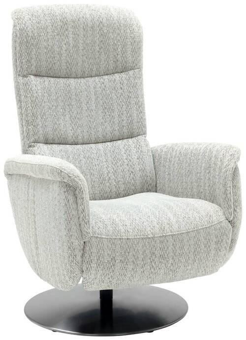 RELAXSESSEL in Textil Hellgrau  - Edelstahlfarben/Hellgrau, Design, Textil/Metall (71/112/83cm) - Dieter Knoll
