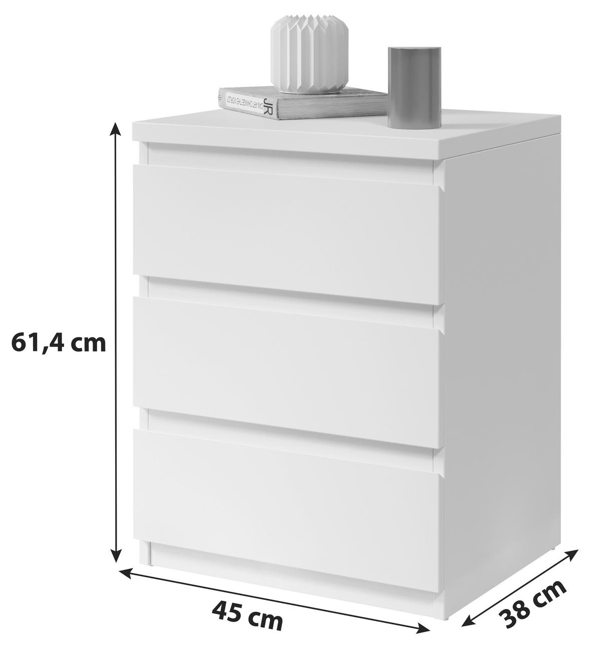 NOĆNI STOČIĆ bela  - bela, Osnovno (45/61,4/38cm) - Carryhome