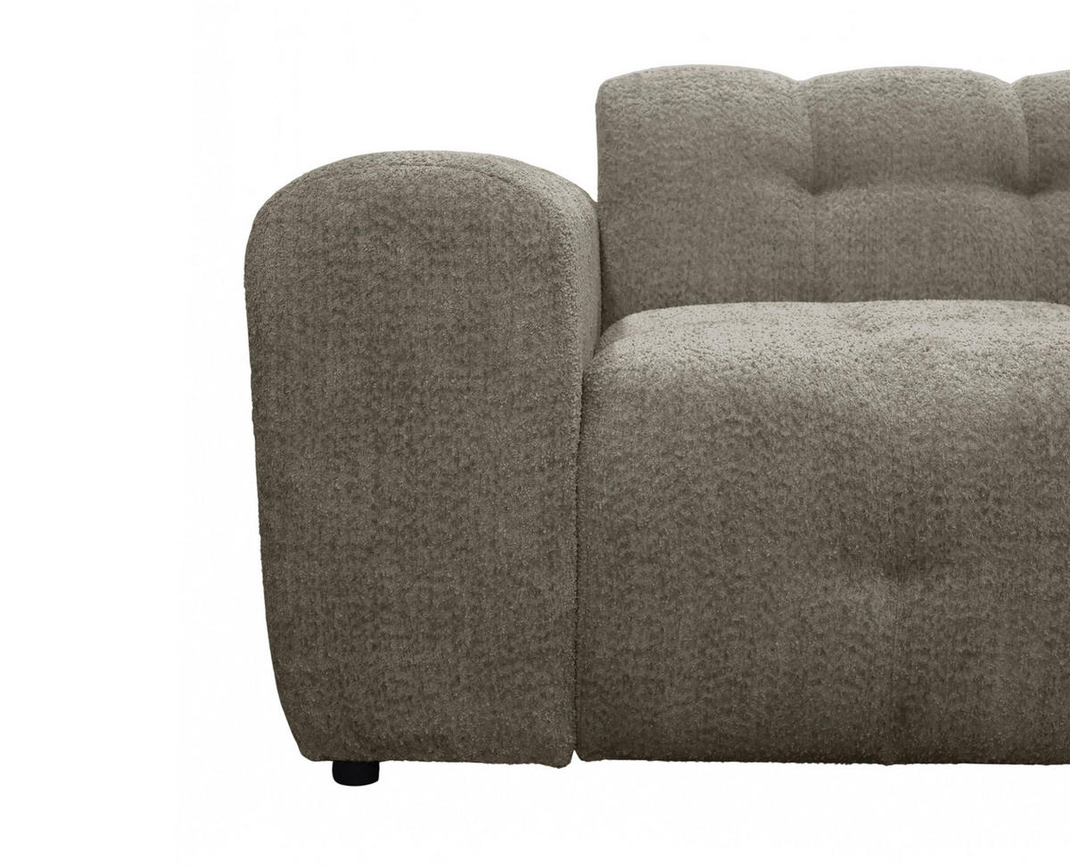 ECKSOFA RUNO Hellbraun Bouclé  - Hellbraun/Schwarz, Design, Kunststoff/Textil (270/175cm) - MID.YOU