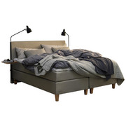 BOXSPRINGBETT 180/200 cm in Beige - Eichefarben/Beige, KONVENTIONELL, Holz/Textil (180/200cm) - Jensen