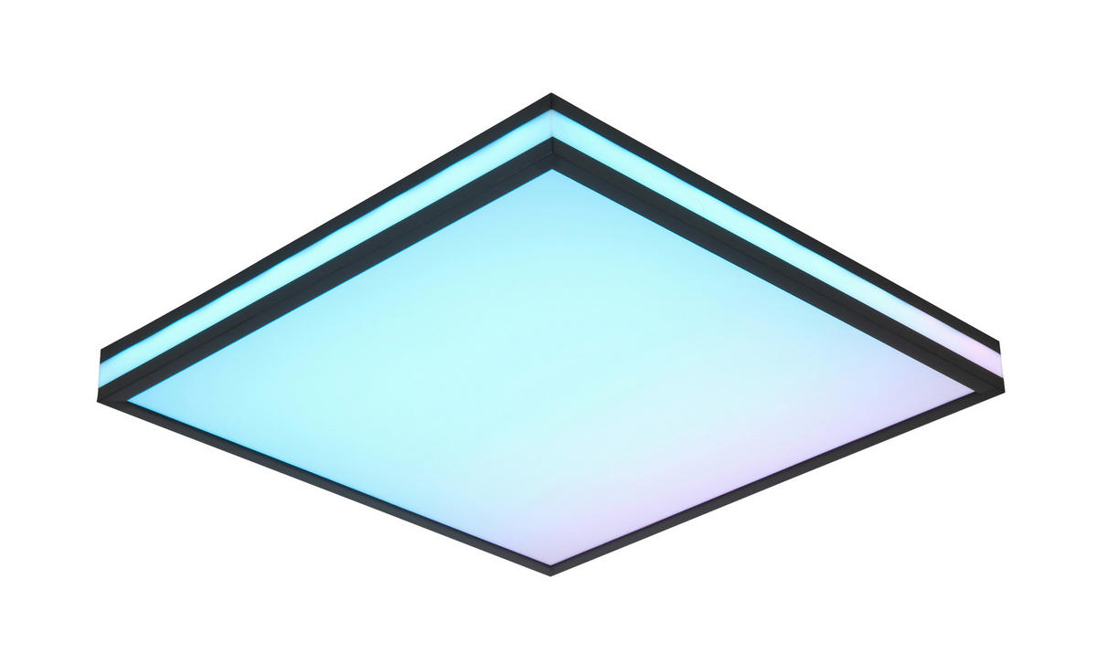 STROPNÉ LED SVIETIDLO, 45/45/7,5 cm - čierna/biela, Lifestyle, kov/plast (45/45/7,5cm) - Novel