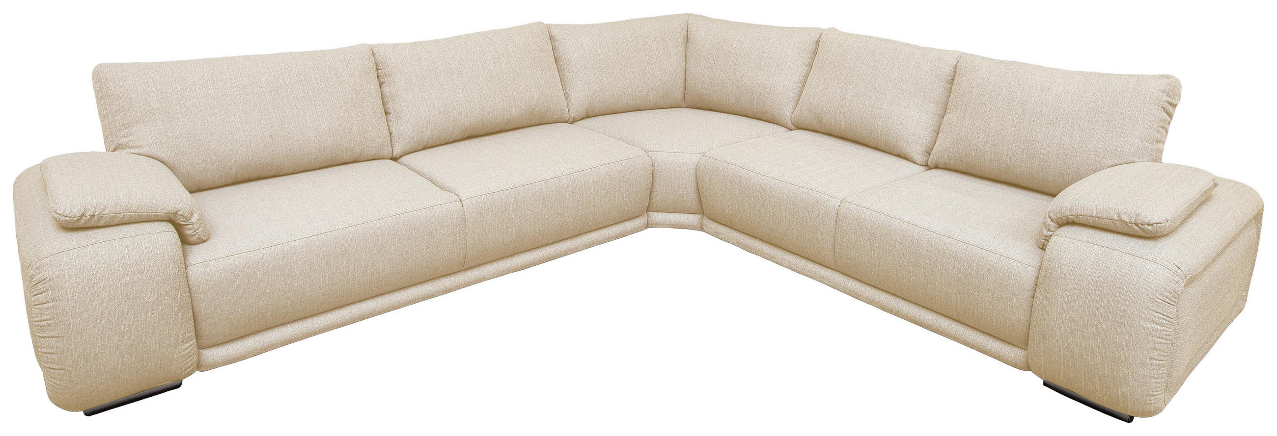ECKSOFA Creme Struktur  - Chromfarben/Creme, KONVENTIONELL, Textil/Metall (280/310cm) - Carryhome