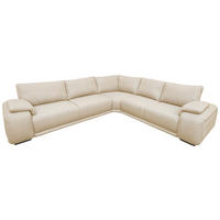 ECKSOFA Creme Struktur  - Chromfarben/Creme, KONVENTIONELL, Textil/Metall (280/310cm) - Carryhome