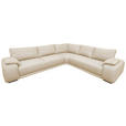 ECKSOFA Creme Struktur  - Chromfarben/Creme, KONVENTIONELL, Textil/Metall (280/310cm) - Carryhome
