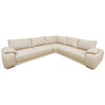 ECKSOFA Creme Struktur  - Chromfarben/Creme, KONVENTIONELL, Textil/Metall (280/310cm) - Carryhome