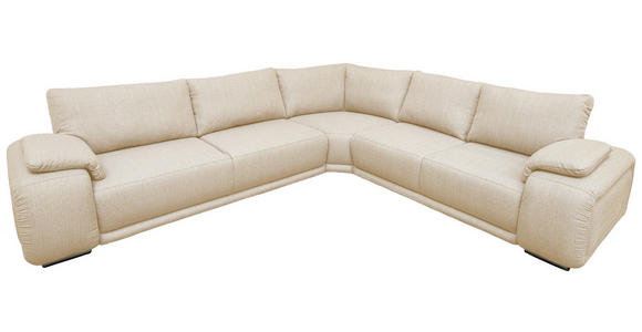 ECKSOFA Creme Struktur - Chromfarben/Creme, KONVENTIONELL, Textil/Metall (280/310cm) - Carryhome