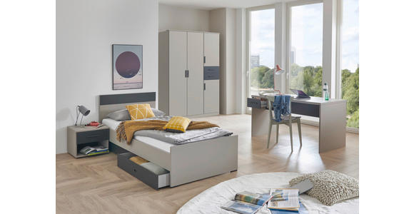 BETT 120/200 cm  in Graphitfarben, Grau, Sahara  - Graphitfarben/Grau, Design, Holzwerkstoff (120/200cm) - Carryhome