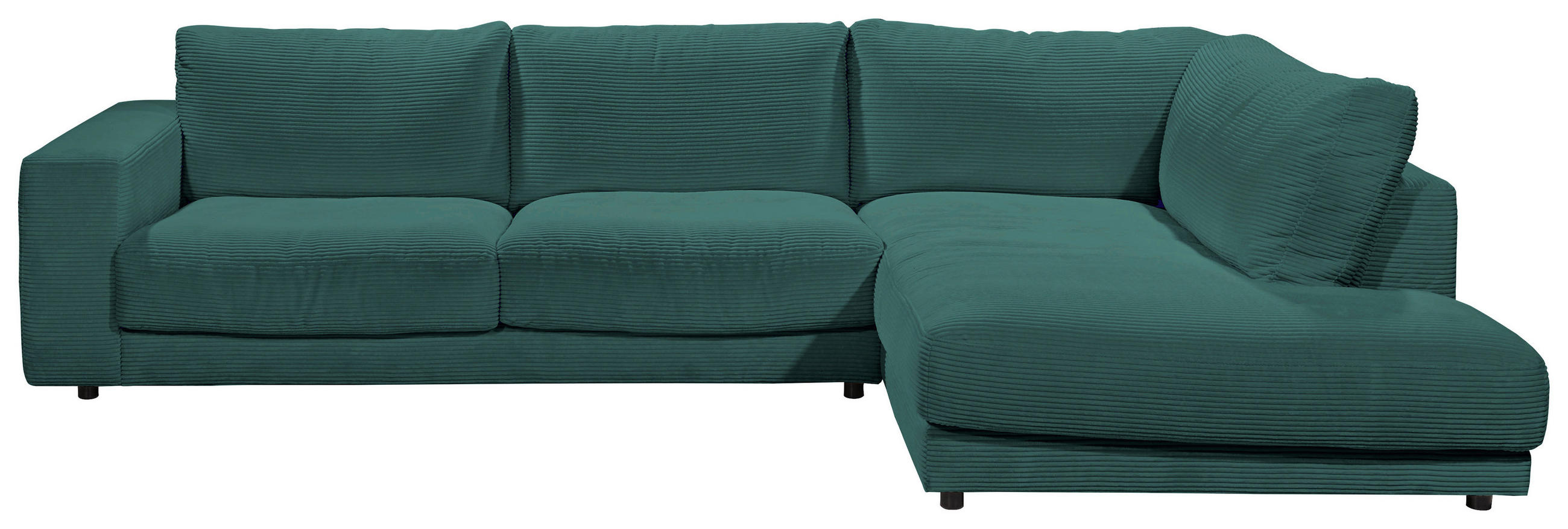 ECKSOFA in Cord Grün  - Schwarz/Grün, Design, Kunststoff/Textil (325/224cm) - Hom`in