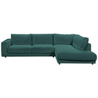 ECKSOFA in Cord Grün  - Schwarz/Grün, Design, Kunststoff/Textil (325/224cm) - Hom`in
