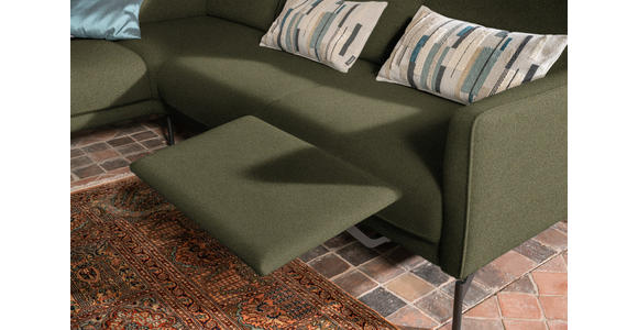 ECKSOFA  in Flachgewebe, Struktur Olivgrün  230/254 cm  - Anthrazit/Olivgrün, Design, Textil/Metall (230/254cm) - Johann Jakob