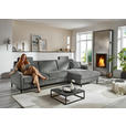 ECKSOFA in Chenille, Flachgewebe Dunkelgrau  316/175 cm  - Dunkelgrau/Schwarz, Design, Textil/Metall (316/175cm) - Dieter Knoll