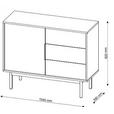 KOMMODE Viva  in 104/82/39 cm  - Goldfarben/Schwarz, Design, Holzwerkstoff/Metall (104/82/39cm) - Xora