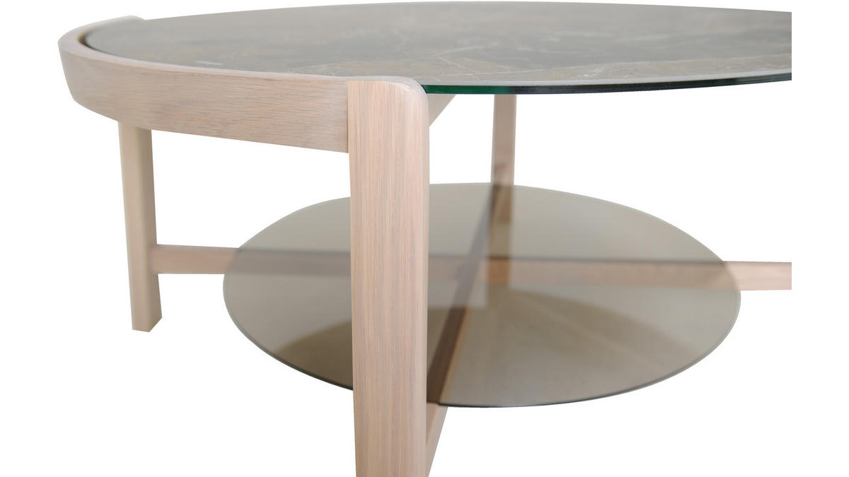 SOFFBORD - vit/ekfärgad, Design, trä/glas (90/90/47cm) - Best Price