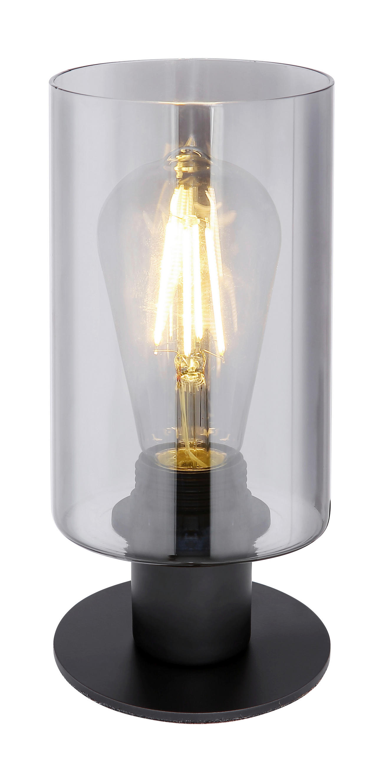 STOLNÍ LAMPA, E27, 10/21,5 cm  - šedá/černá, Design, kov/sklo (10/21,5cm) - Globo