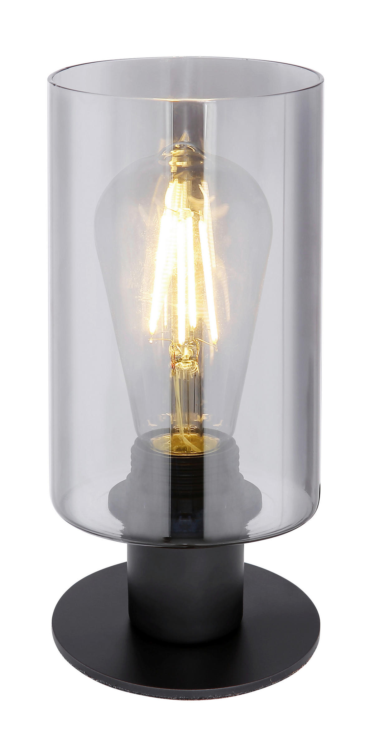 TISCHLEUCHTE - Schwarz/Grau, Design, Glas/Metall (10/21,5cm) - Globo