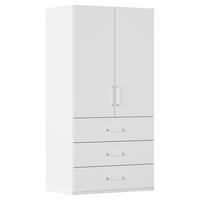 DREHTÜRENSCHRANK 101/223/60 cm,  in Weiß, 2 Tür(en)  - Weiß/Silbereichenfarben, Design, Holzwerkstoff/Kunststoff (101/223/60cm) - Novel