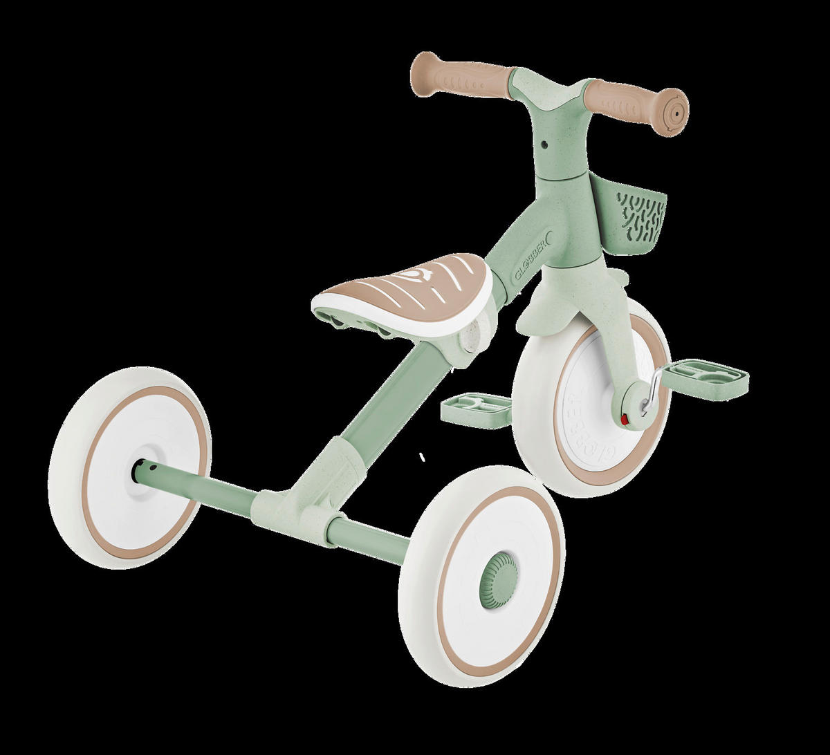 DREIRAD LEARNING TRIKE 2in1 PLUS ECO  - Salbeigrün, Basics, Kunststoff (58,9/41,0/42,7cm) - GLOBBER