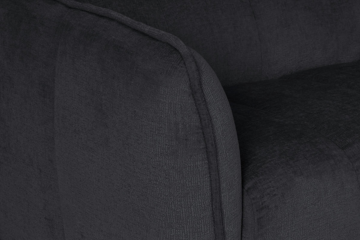 ECKSOFA LIVOLI in Chenille Grau  160/246 cm  - Schwarz/Grau, Design, Textil (160/246cm) - MID.YOU