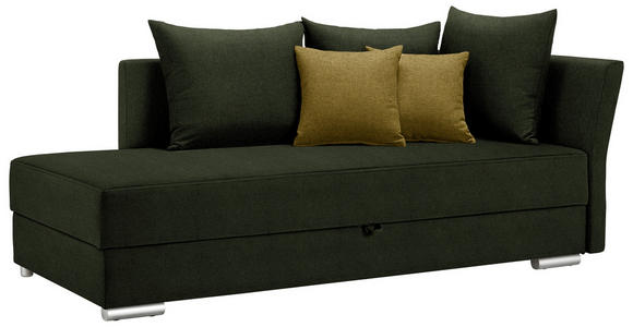 LIEGE in Webstoff Dunkelgrün - Chromfarben/Dunkelgrün, Design, Kunststoff/Textil (220/93/100cm) - Xora