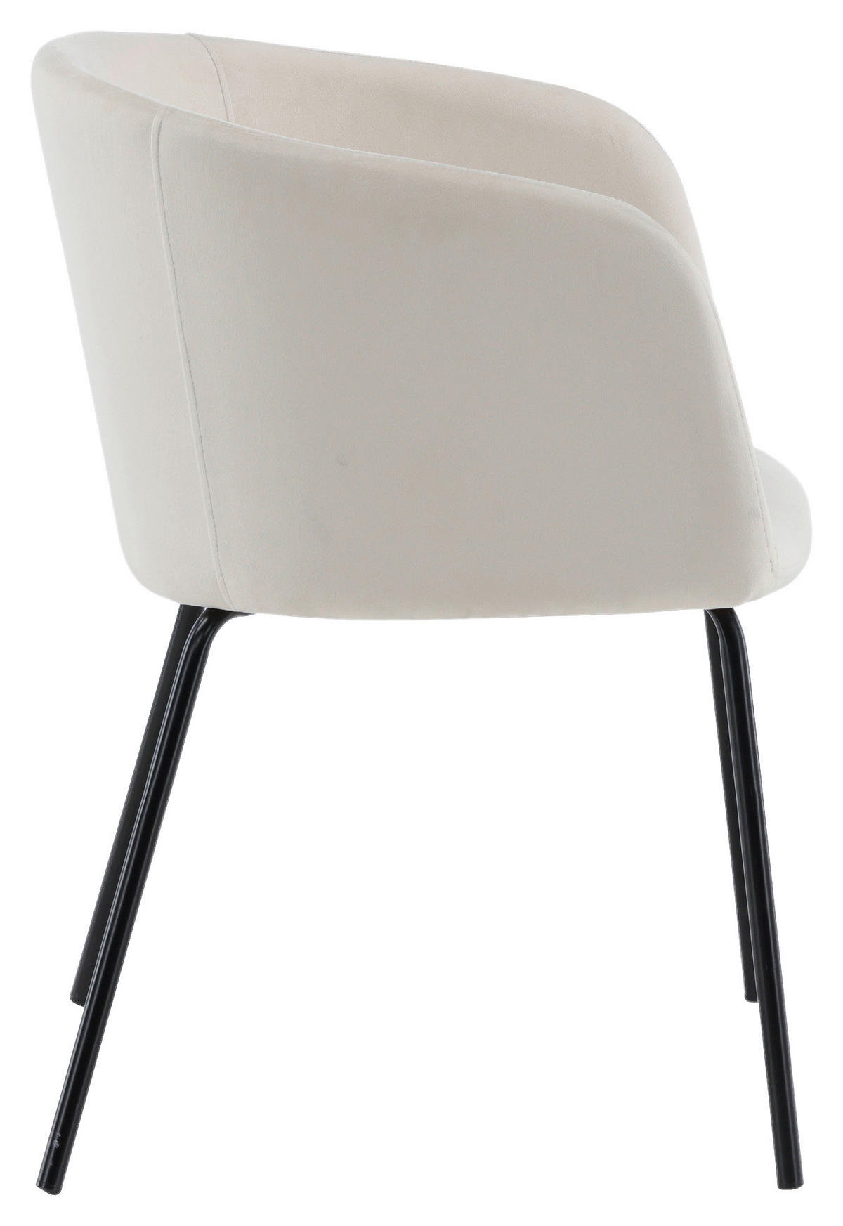 STUHL  in Eisen Samt Metall, Textil  - Beige/Schwarz, Design, Holz/Textil (55/78/55cm) - Livetastic