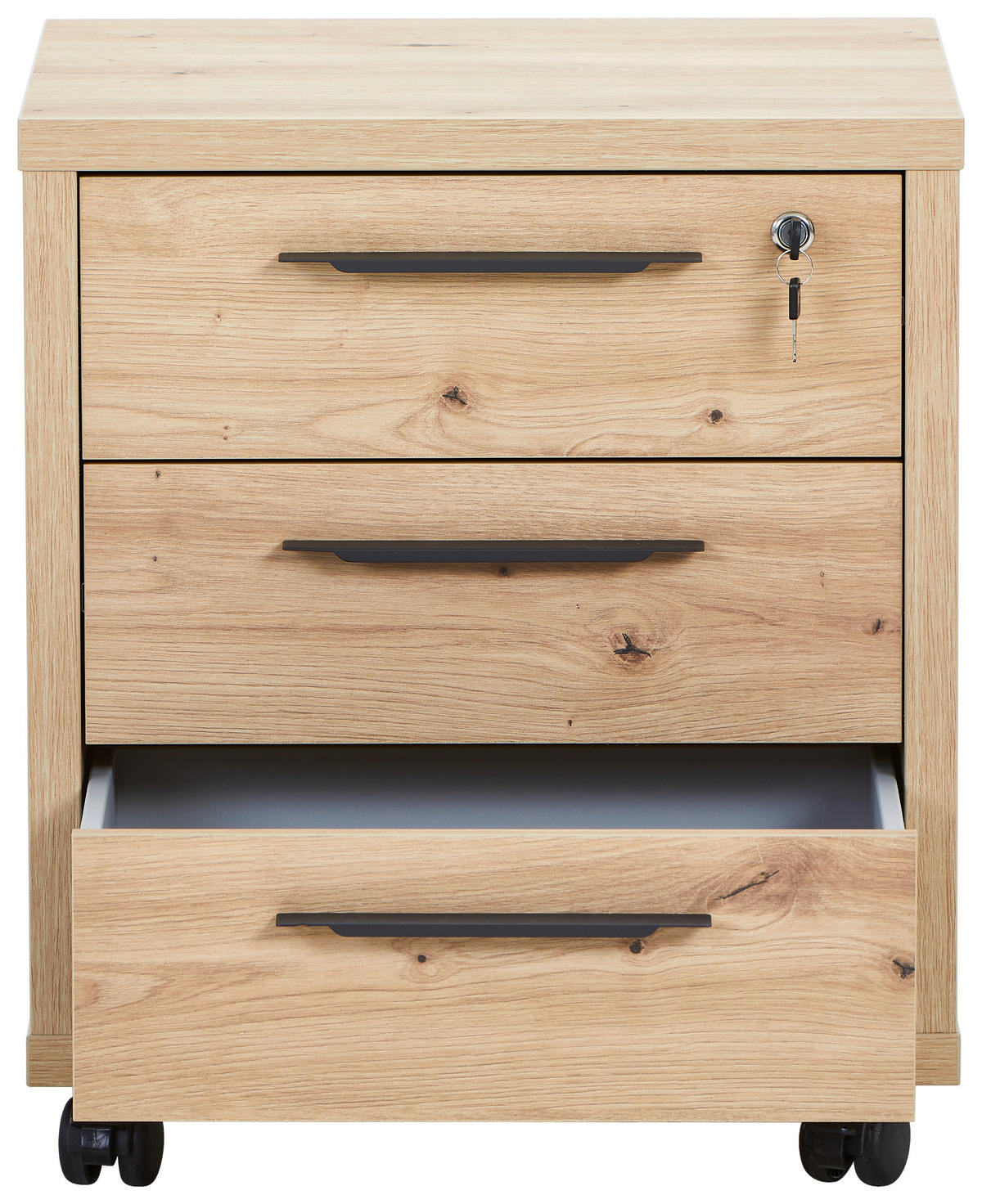 ROLLCONTAINER Eiche Artisan  - Anthrazit/Eiche Artisan, Design, Holzwerkstoff/Kunststoff (52/61/44cm) - Carryhome