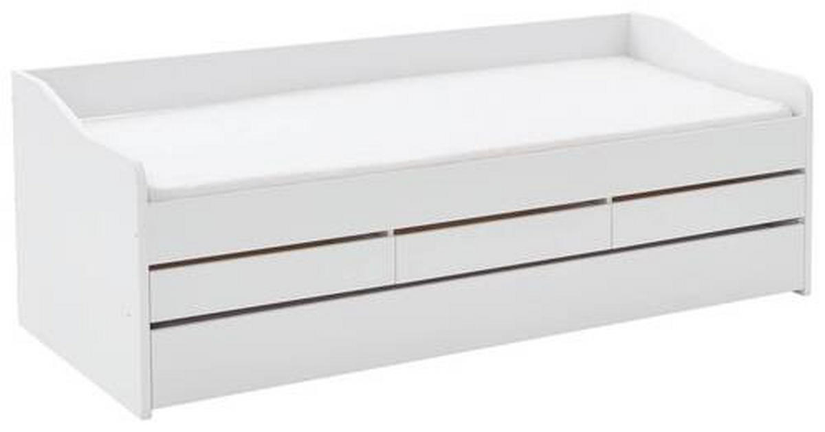 AUSZIEHBETT 90/200 cm  in Weiß  - Weiß, MODERN, Holzwerkstoff (90/200cm) - MID.YOU
