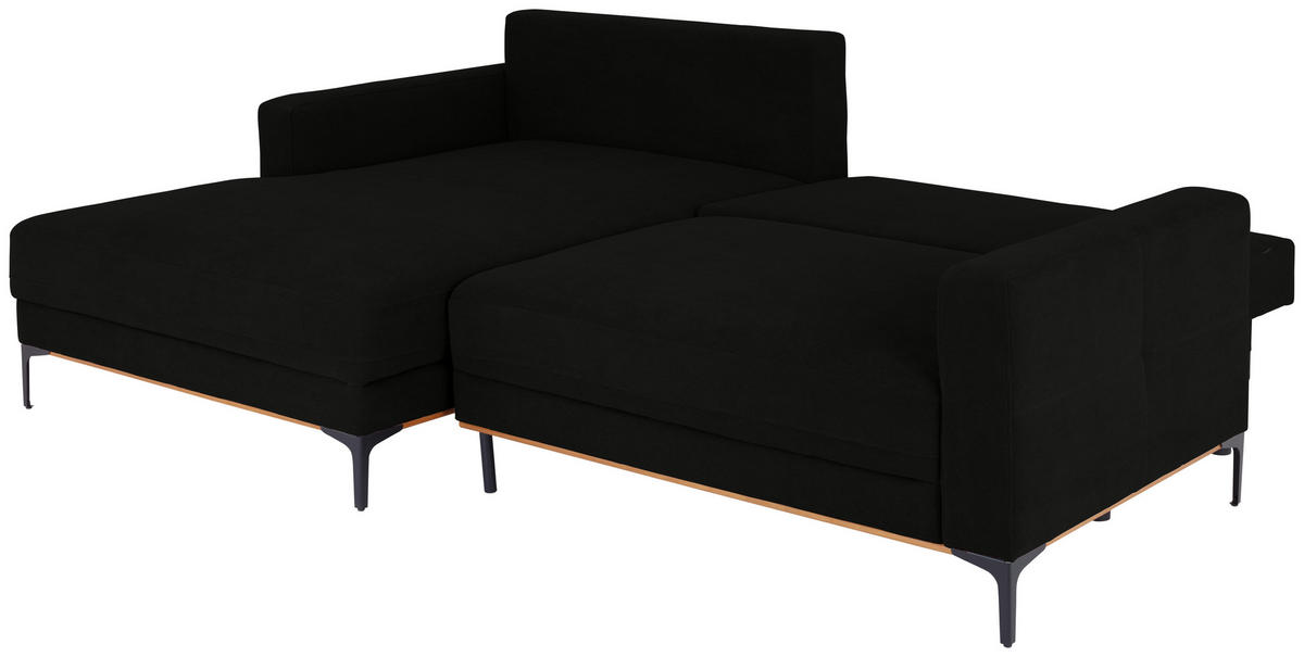 ECKSOFA in Schwarz  - Schwarz, Modern, Textil/Metall (162/238cm) - Ondega
