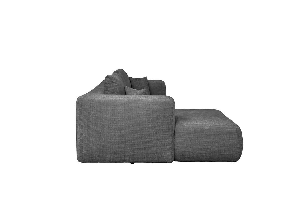 ECKSOFA Dunkelgrau Chenille Zierkissen, Rückenkissen, Rücken echt  - Dunkelgrau/Schwarz, MODERN, Kunststoff/Textil (188/276cm) - Milino