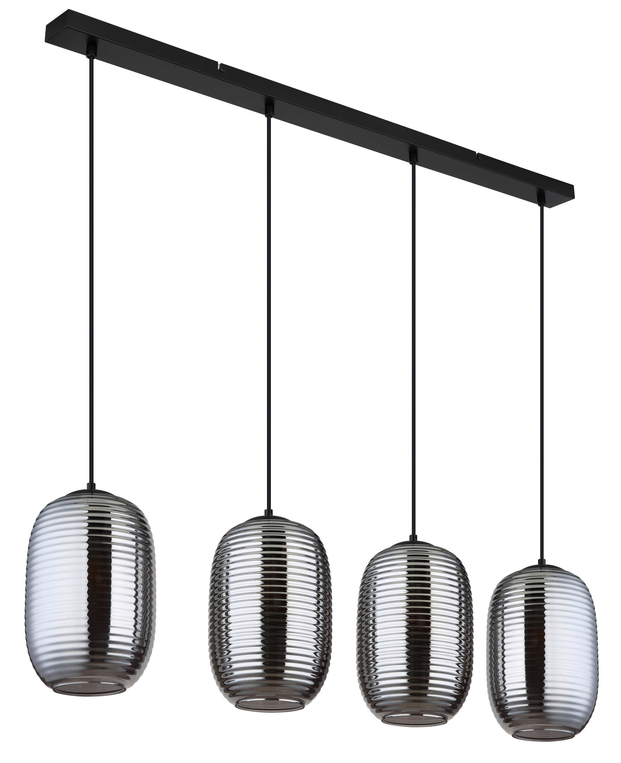 HÄNGELEUCHTE 100/18/120 cm    - Schwarz/Grau, Basics, Glas/Kunststoff (100/18/120cm) - Globo