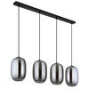 HÄNGELEUCHTE 100/18/120 cm    - Schwarz/Grau, Basics, Glas/Kunststoff (100/18/120cm) - Globo