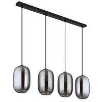 HÄNGELEUCHTE 100/18/120 cm    - Schwarz/Grau, Basics, Glas/Kunststoff (100/18/120cm) - Globo