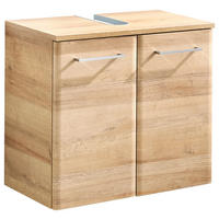 WASCHBECKENUNTERSCHRANK 60/53/33 cm  - Chromfarben/Eichefarben, Konventionell, Holzwerkstoff/Metall (60/53/33cm) - Xora