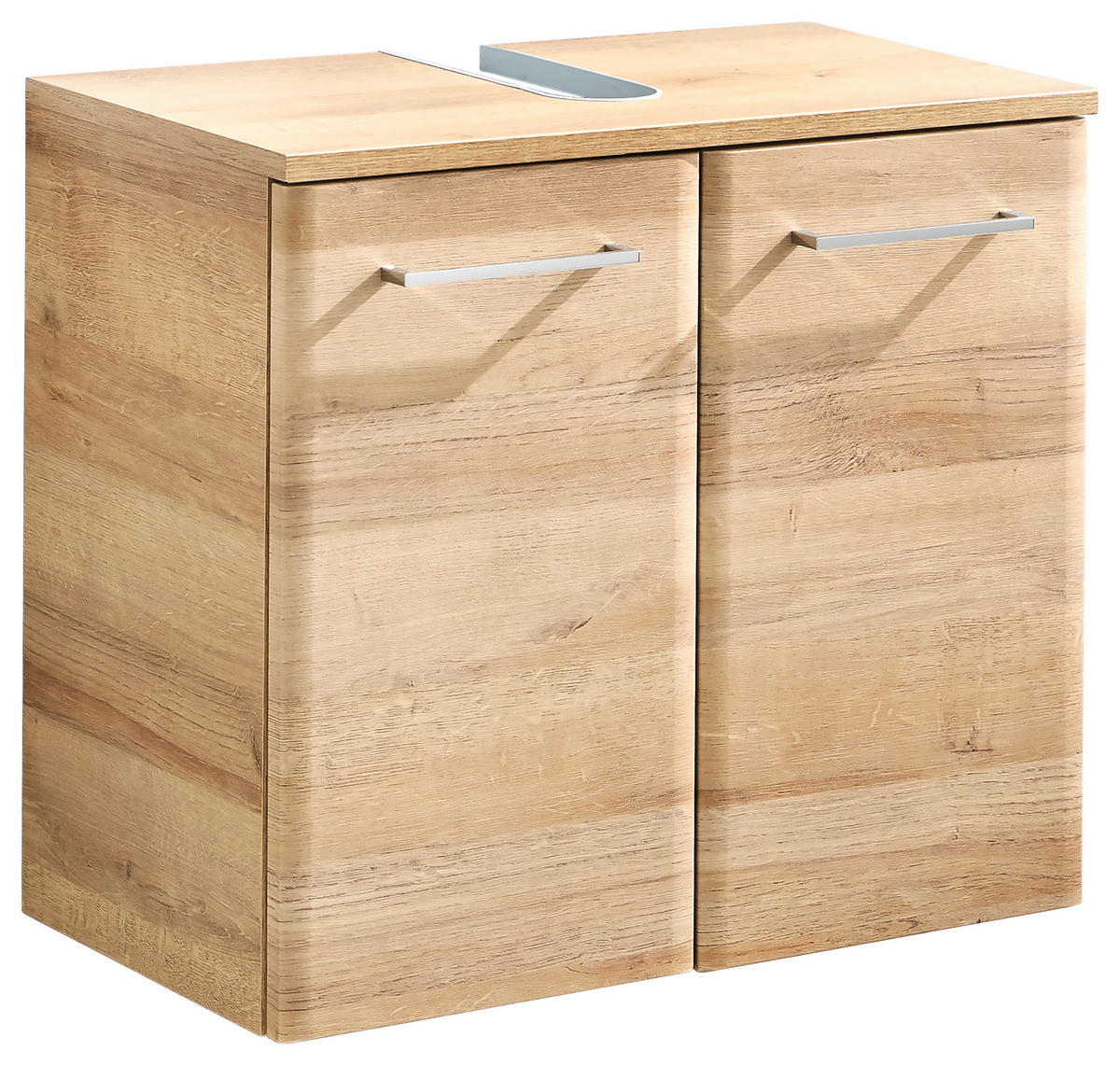 WASCHBECKENUNTERSCHRANK 60/53/33 cm  - Chromfarben/Eichefarben, Konventionell, Holzwerkstoff/Metall (60/53/33cm) - Xora