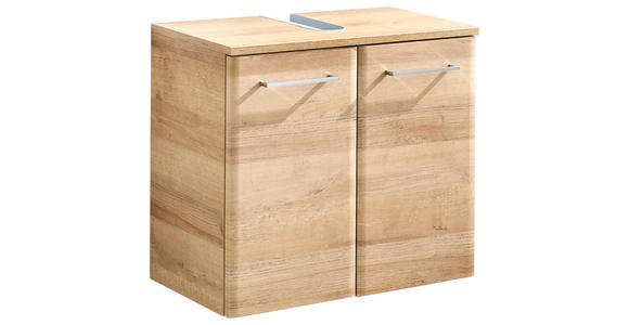 WASCHBECKENUNTERSCHRANK 60/53/33 cm  - Chromfarben/Eichefarben, KONVENTIONELL, Holzwerkstoff/Metall (60/53/33cm) - Xora