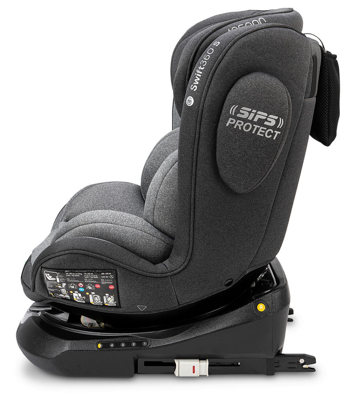 REBOARDER-KINDERSITZ SWIFT360S ECE R 129 i-SIZE  - Dunkelgrau/Hellgrau, Basics, Kunststoff/Textil (44/60/50cm) - Osann