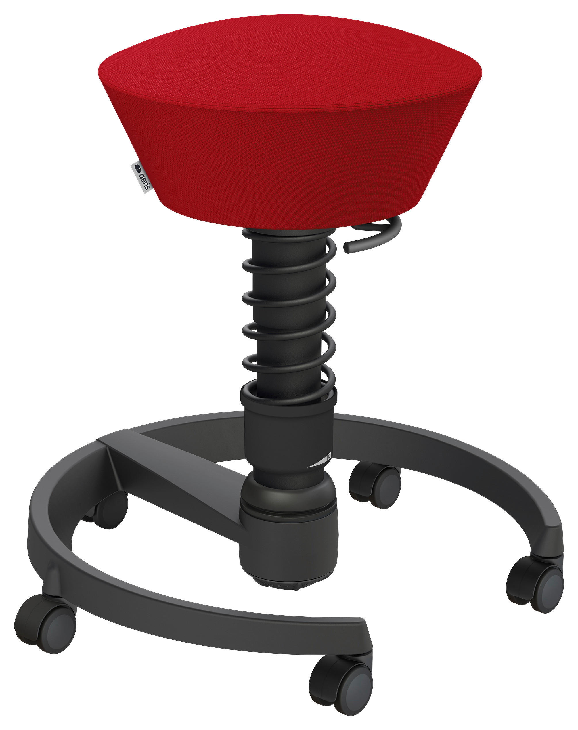 BÜROHOCKER Wollmischung Rot, Schwarz  - Rot/Schwarz, Basics, Kunststoff/Textil (55/45,66/55cm) - Aeris