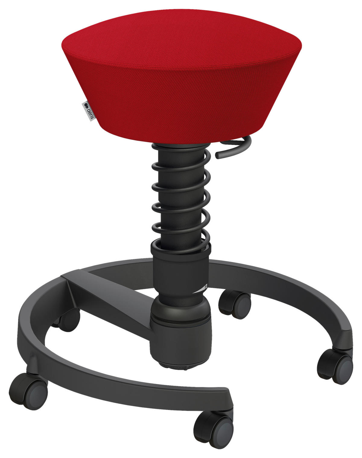 BÜROHOCKER Wollmischung Rot, Schwarz  - Rot/Schwarz, Basics, Kunststoff/Textil (55/45,66/55cm) - Aeris