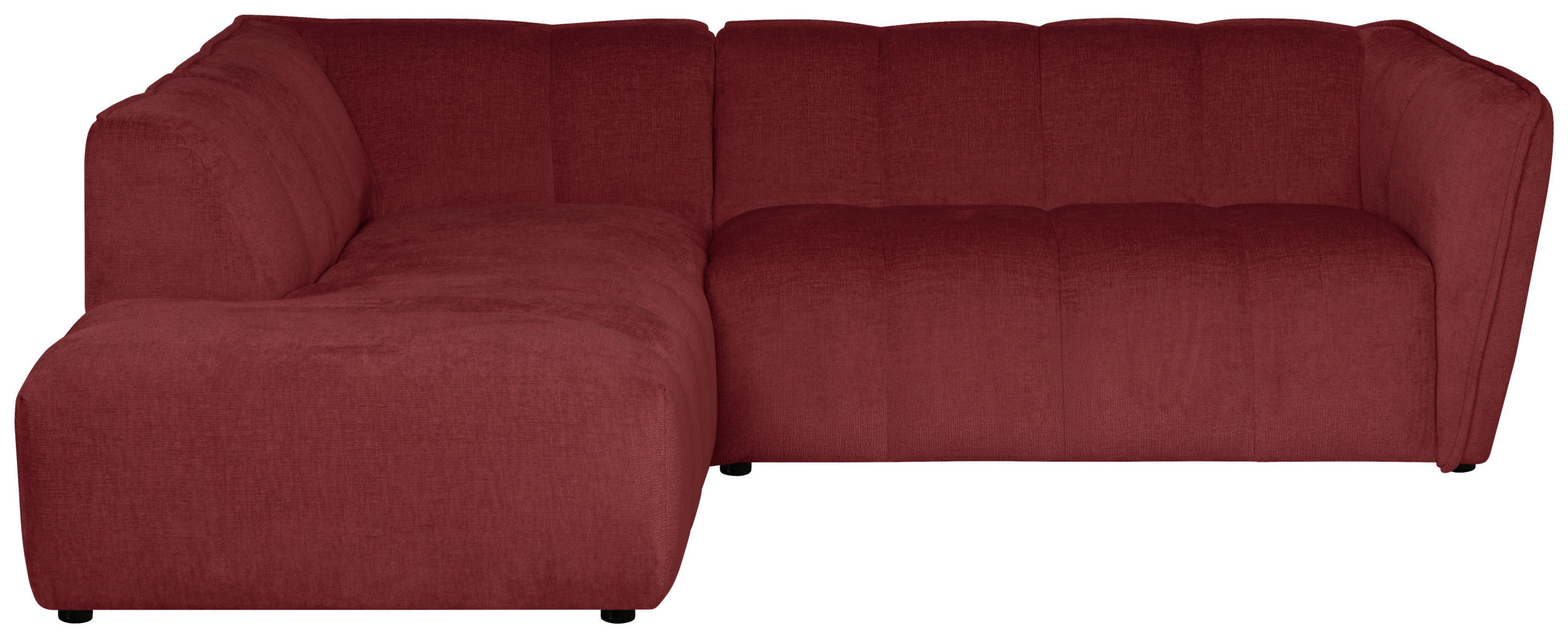 ECKSOFA  LIVOLI Bordeaux Chenille  - Bordeaux/Schwarz, Design, Textil (218/230cm) - MID.YOU