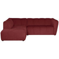 ECKSOFA LIVOLI in Chenille Bordeaux  218/230 cm  - Bordeaux/Schwarz, Design, Textil (218/230cm) - MID.YOU
