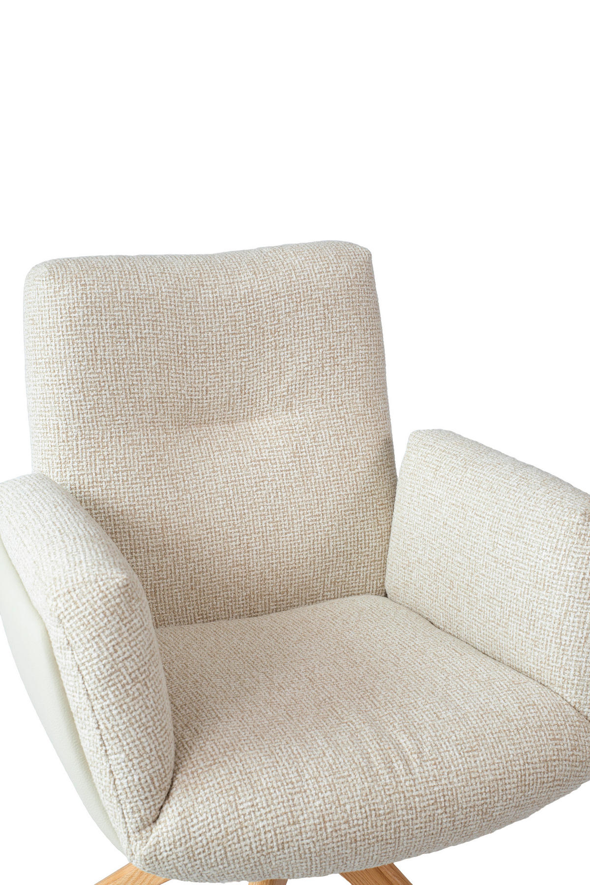 ARMLEHNSTUHL  Sitzfläche 360° drehbar, automatische Rückholfunktion Webstoff  Eichefarben, Beige  - Eichefarben/Beige, Design, Holz/Textil (62/89/66,5cm) - Johann Jakob