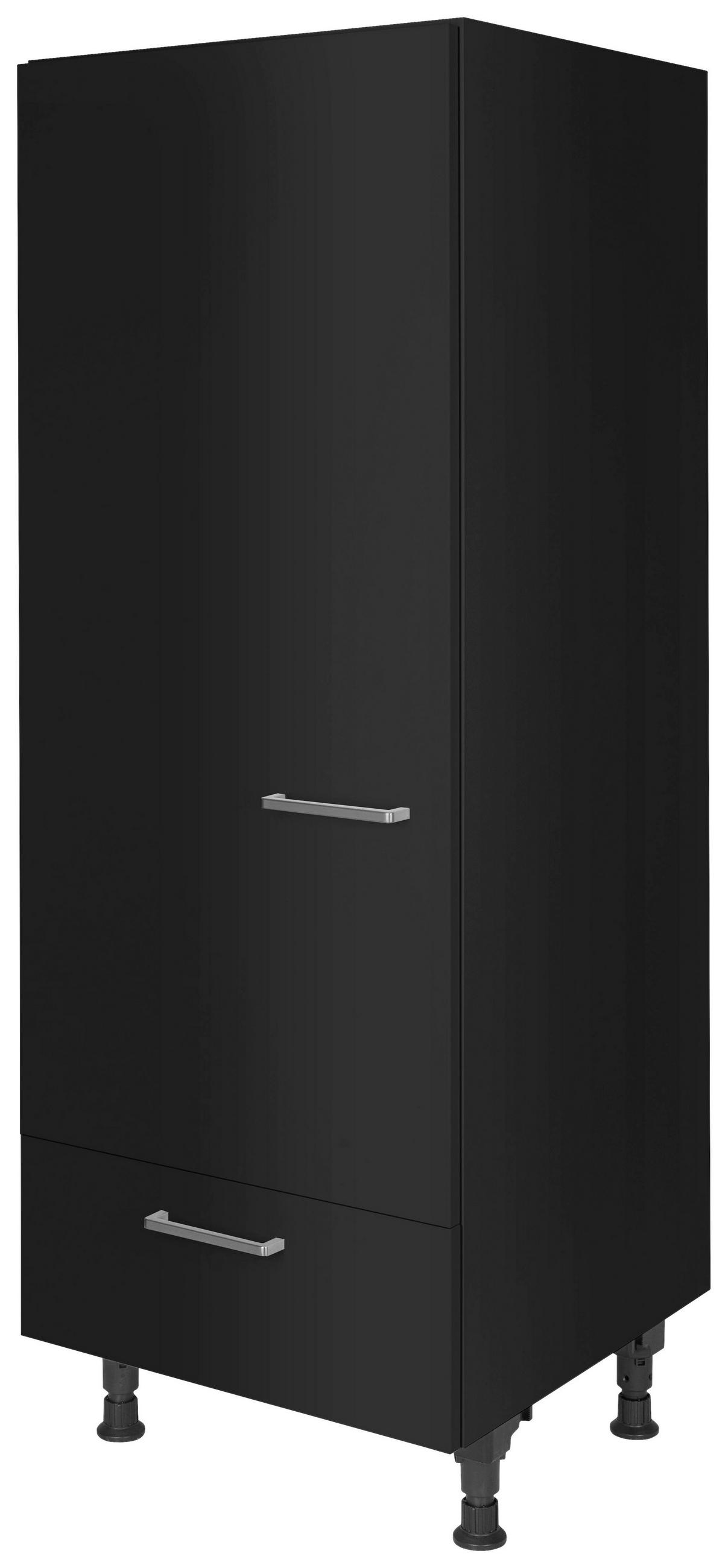 GERÄTEUMBAUSCHRANK 60/168/58 cm  in Schwarz  - Edelstahlfarben/Schwarz, MODERN, Holzwerkstoff/Metall (60/168/58cm) - Nobilia