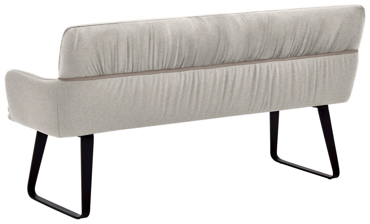 SITZBANK 220/86/68 cm Mikrofaser Kupferfarben, Grau  - Schwarz/Grau, Design, Textil/Metall (220/86/68cm) - Valdera